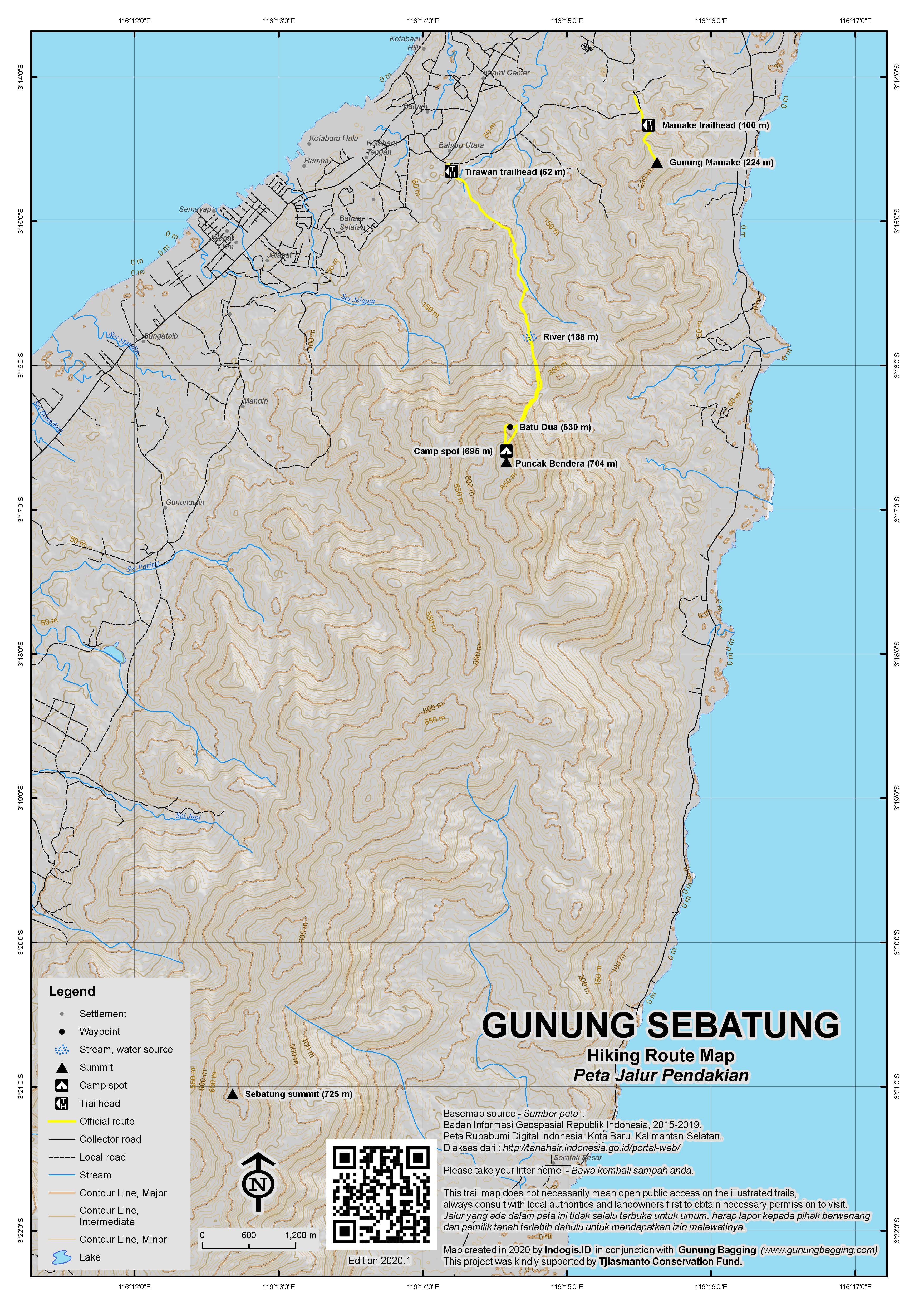 Peta Jalur Gunung Sebatung