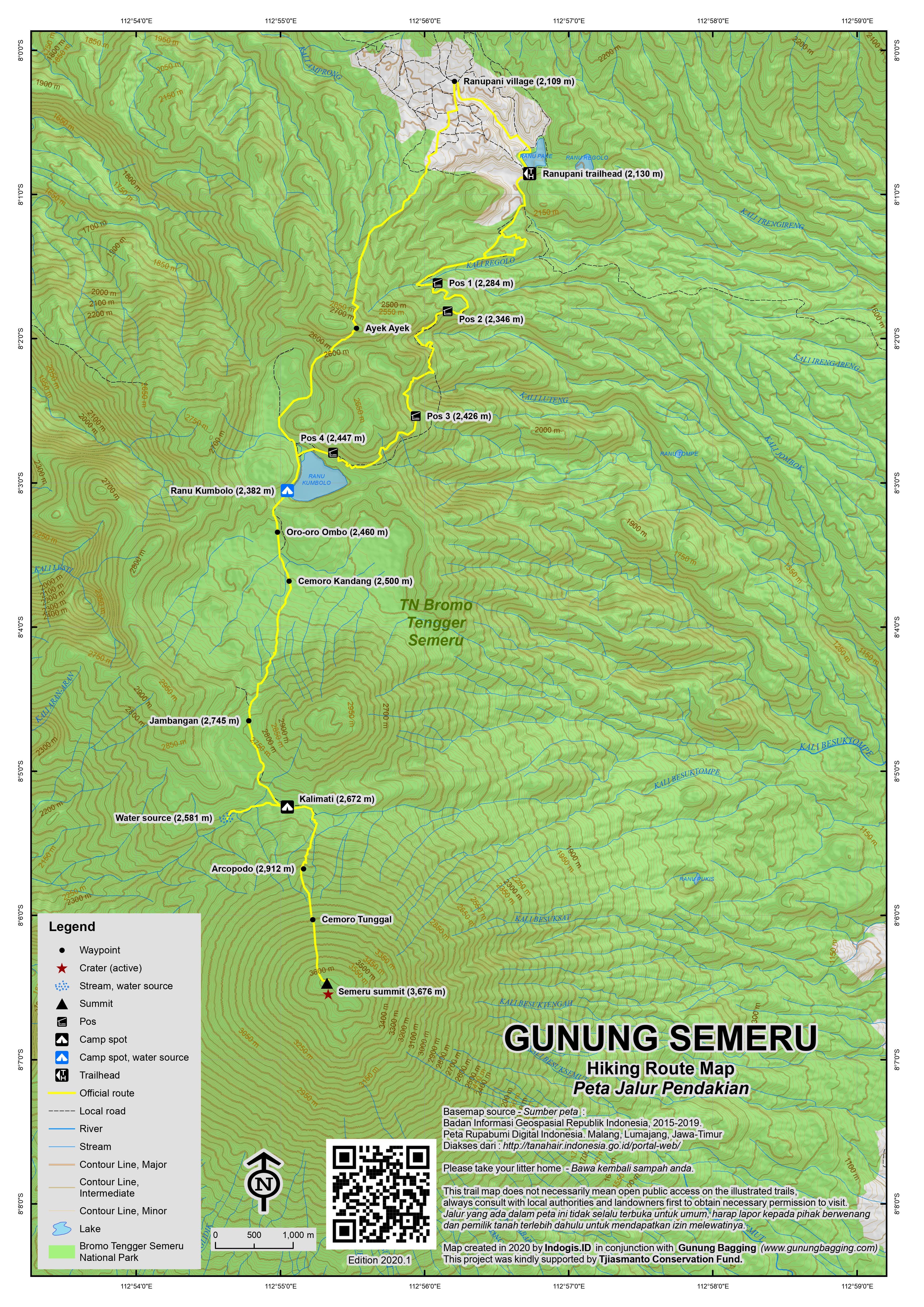 Peta Jalur Gunung Semeru