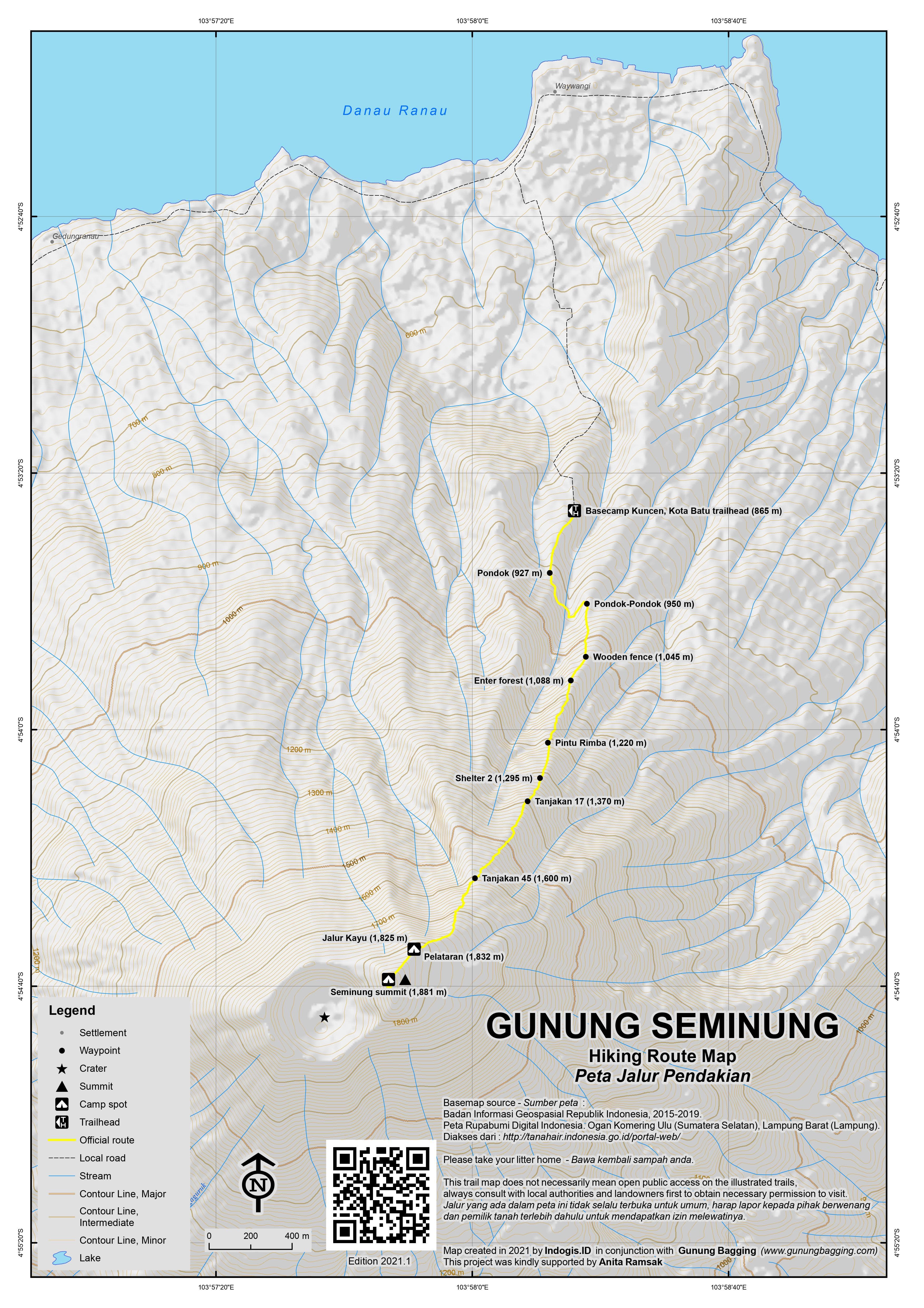 Peta Jalur Gunung Seminung