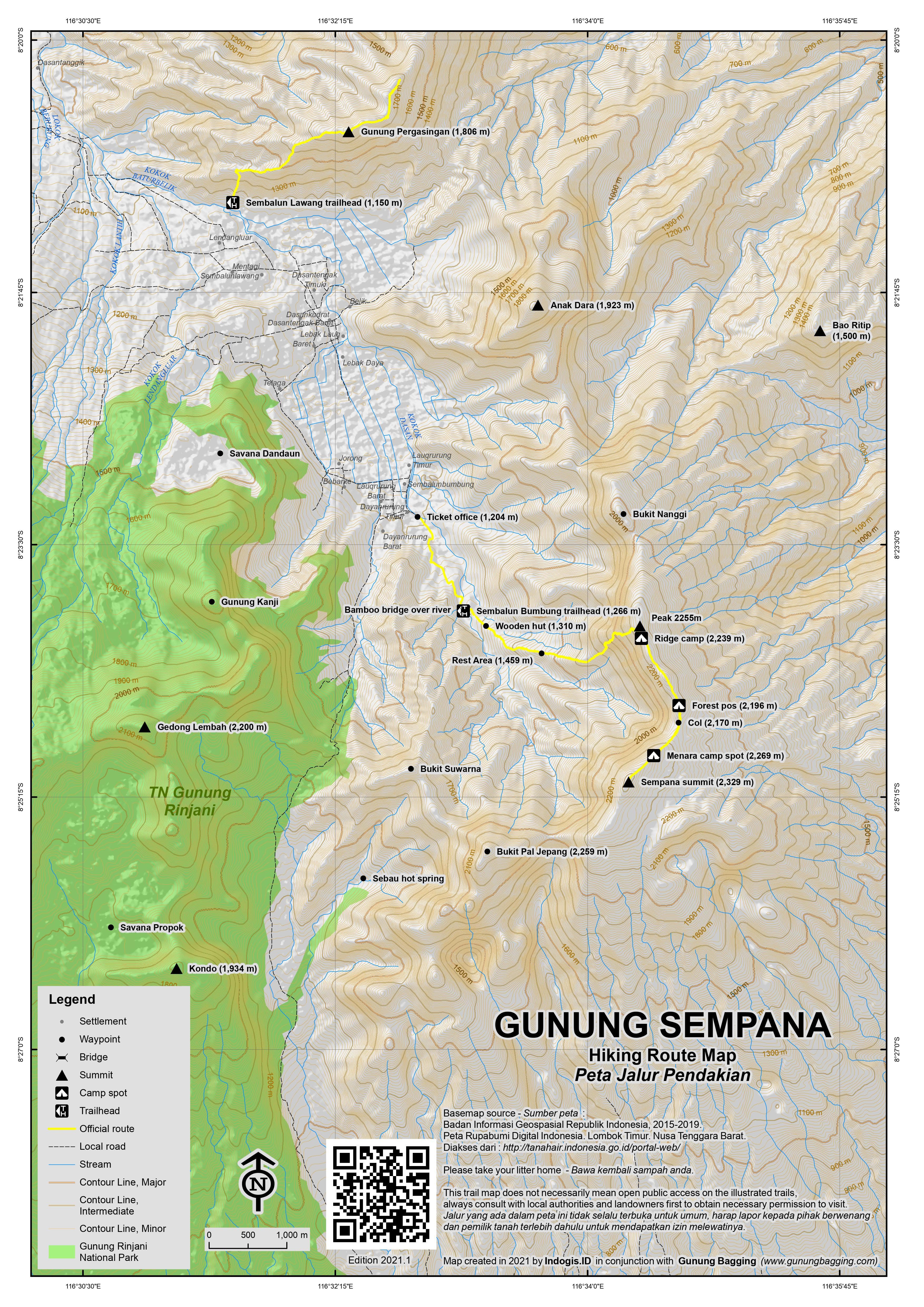 Peta Jalur Gunung Sempana
