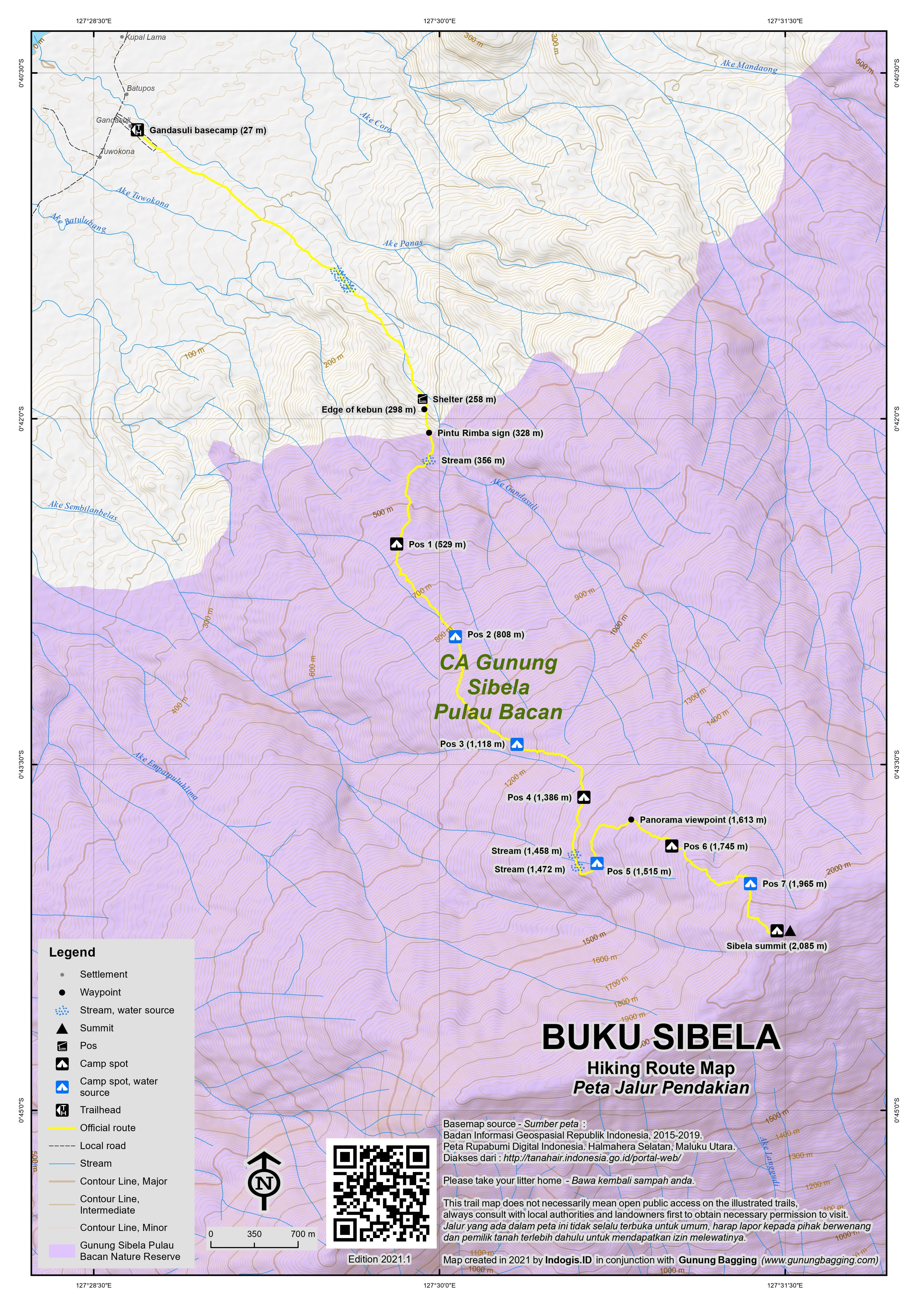 Peta Jalur Gunung Buku Sibela
