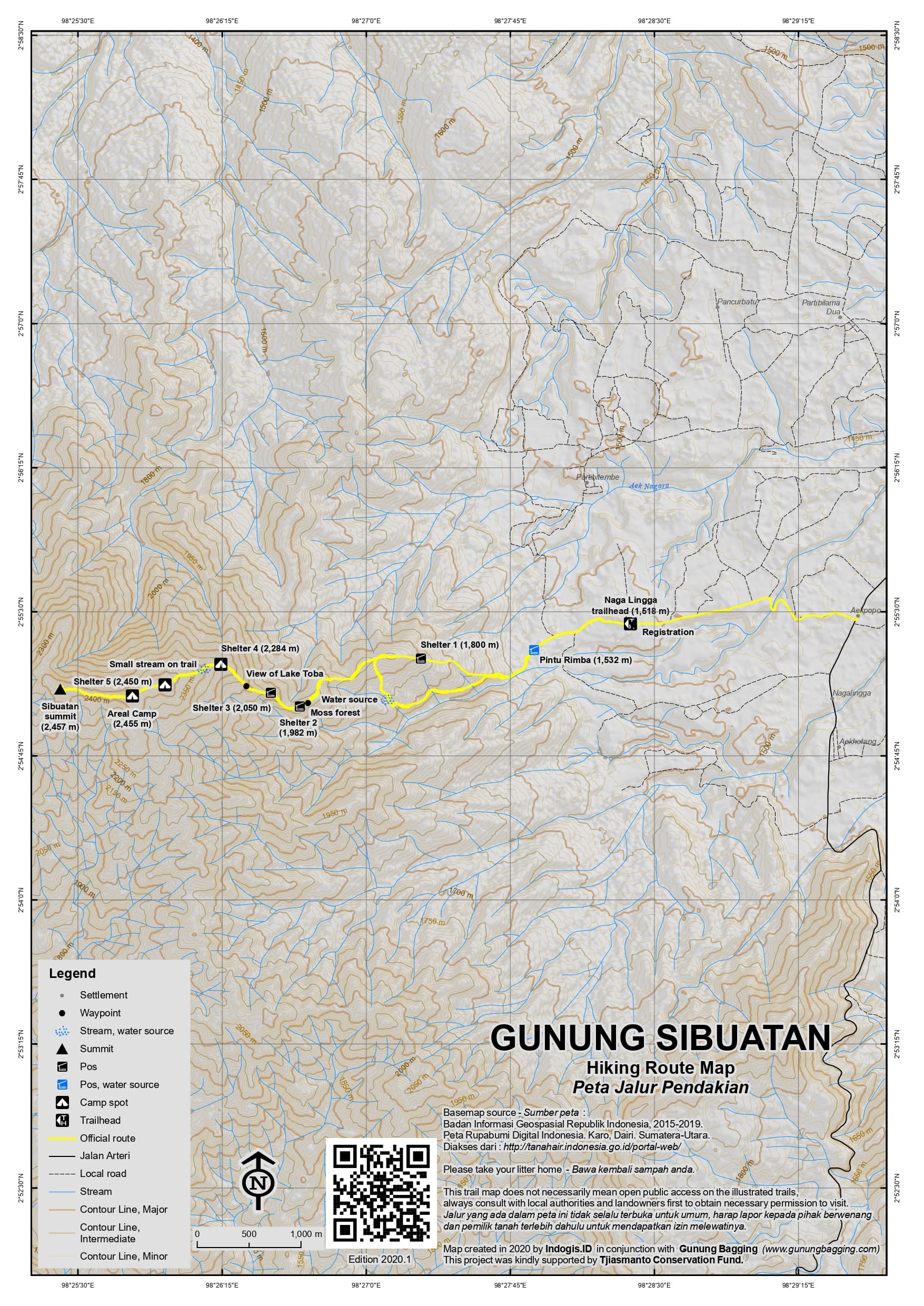 Peta Jalur Gunung Sibuatan