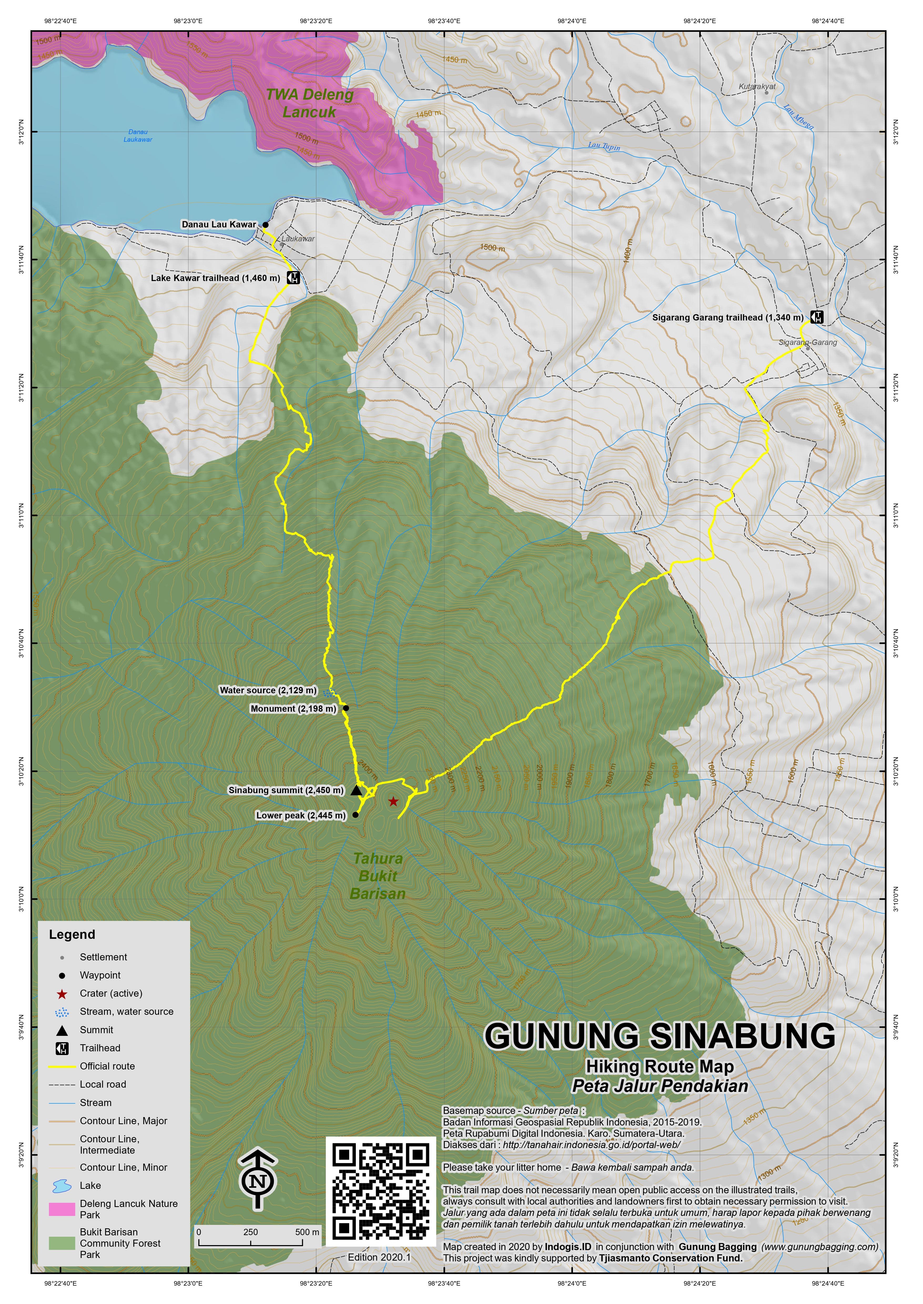 Peta Jalur Gunung Sinabung