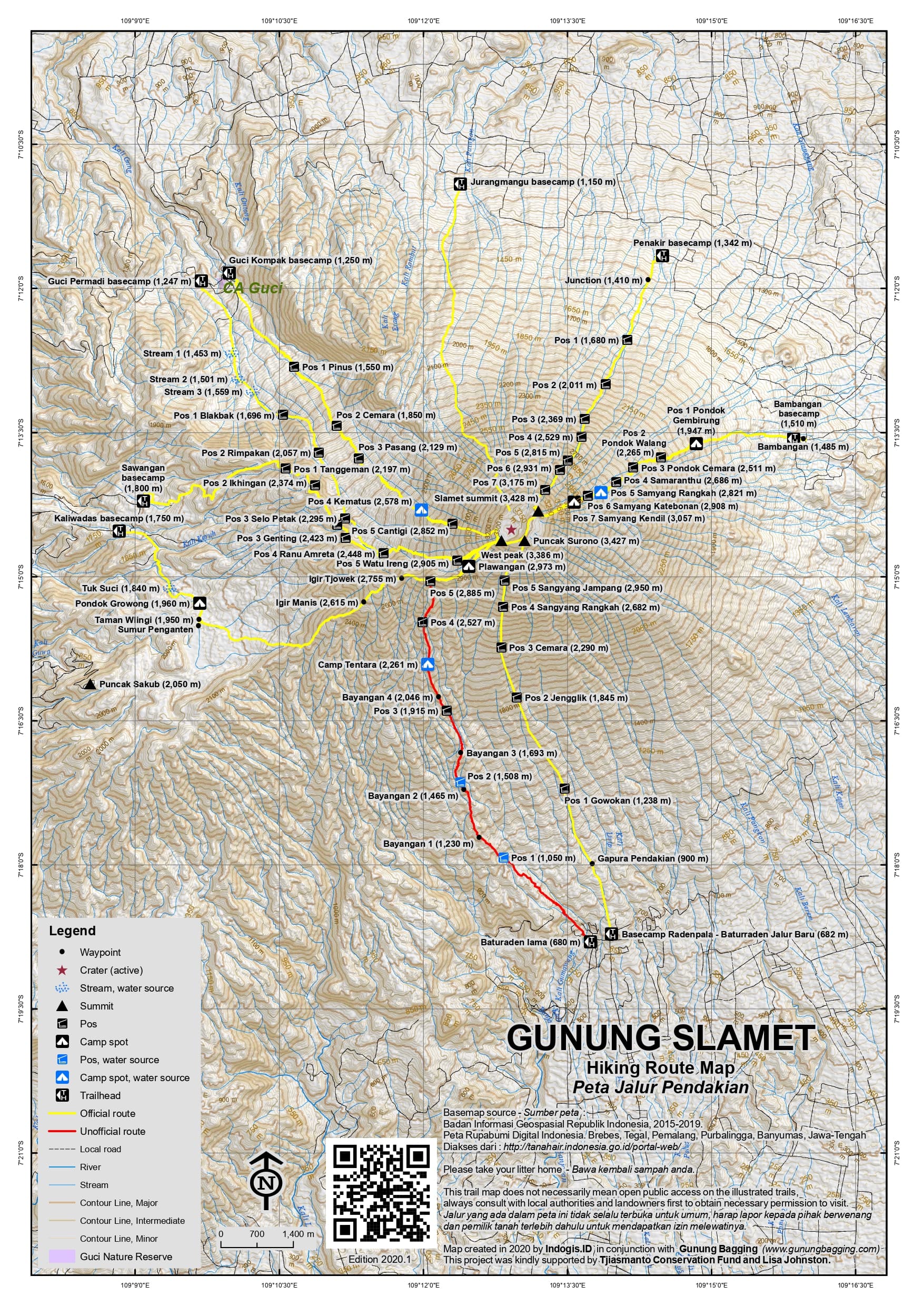 Peta Jalur Gunung Slamet