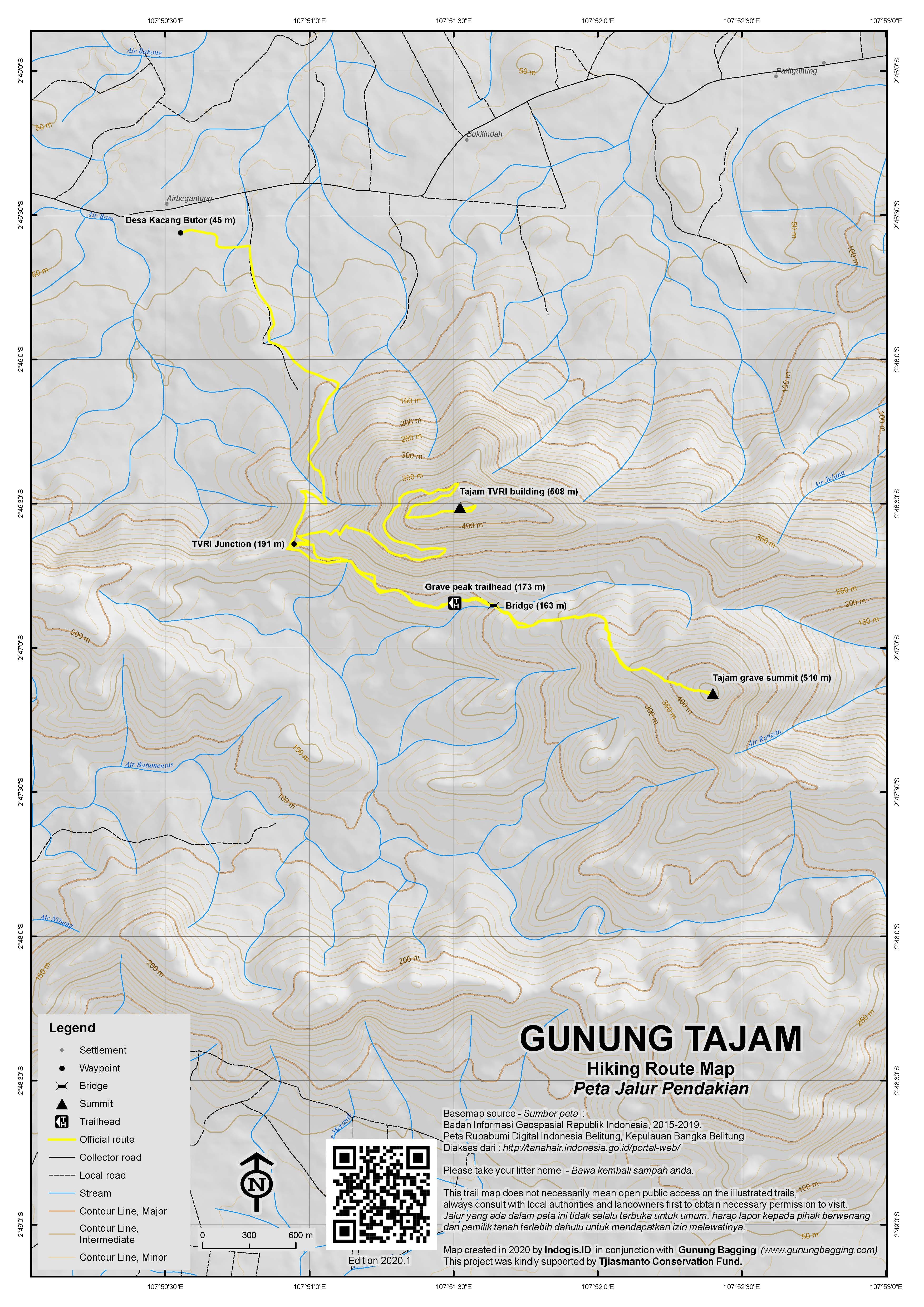 Peta Jalur Gunung Tajam