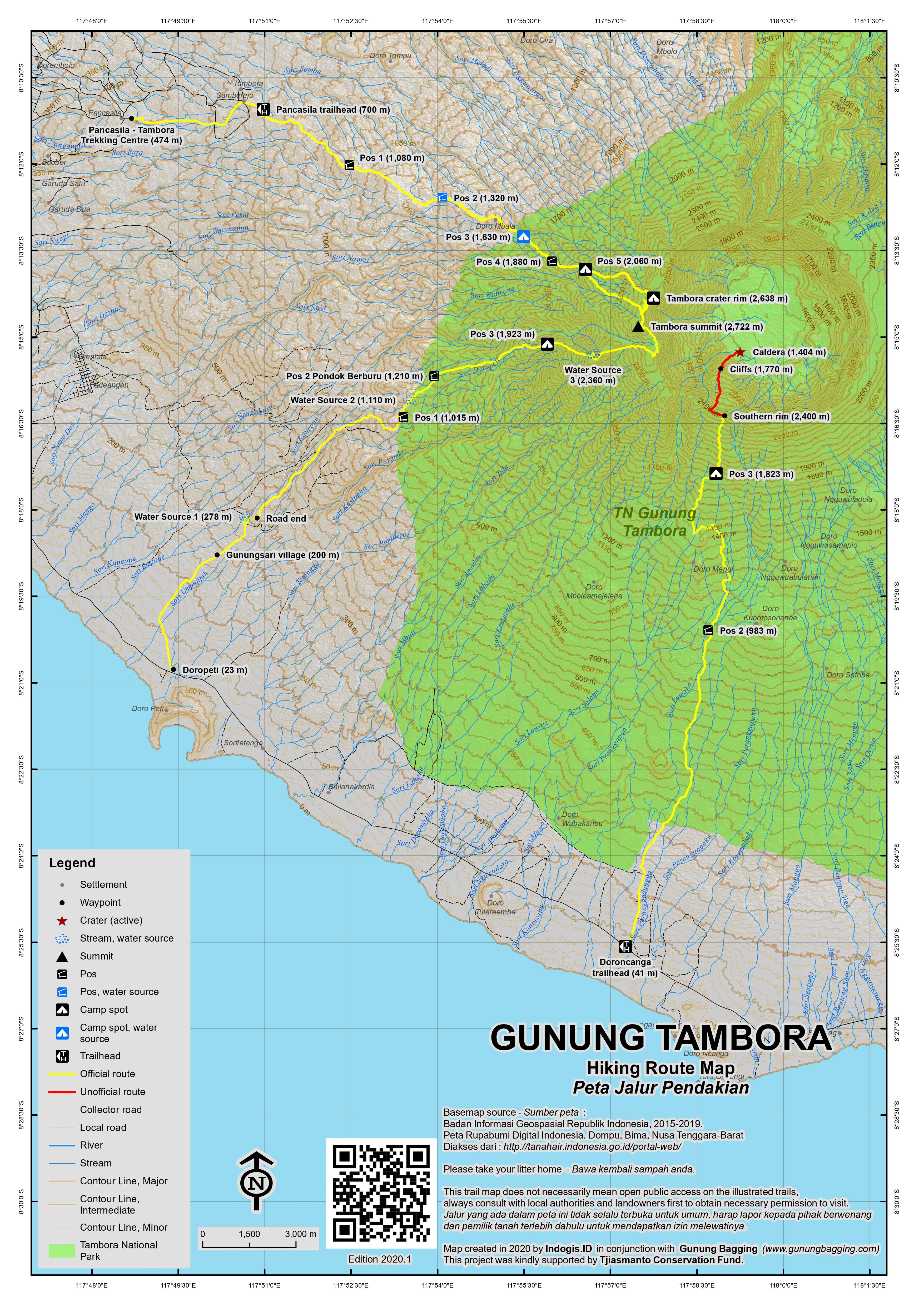 Peta Jalur Gunung Tambora