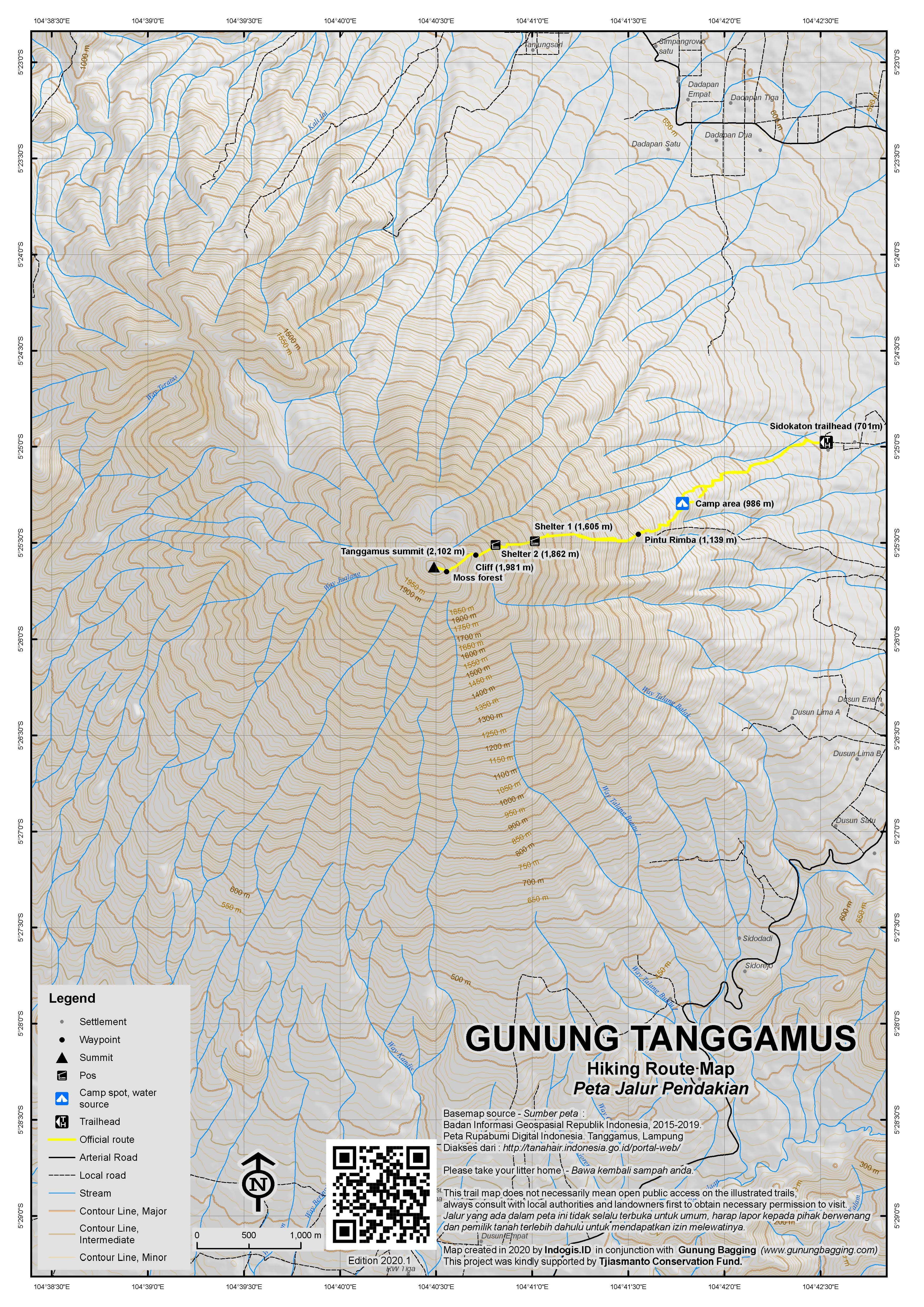 Peta Jalur Gunung Tanggamus
