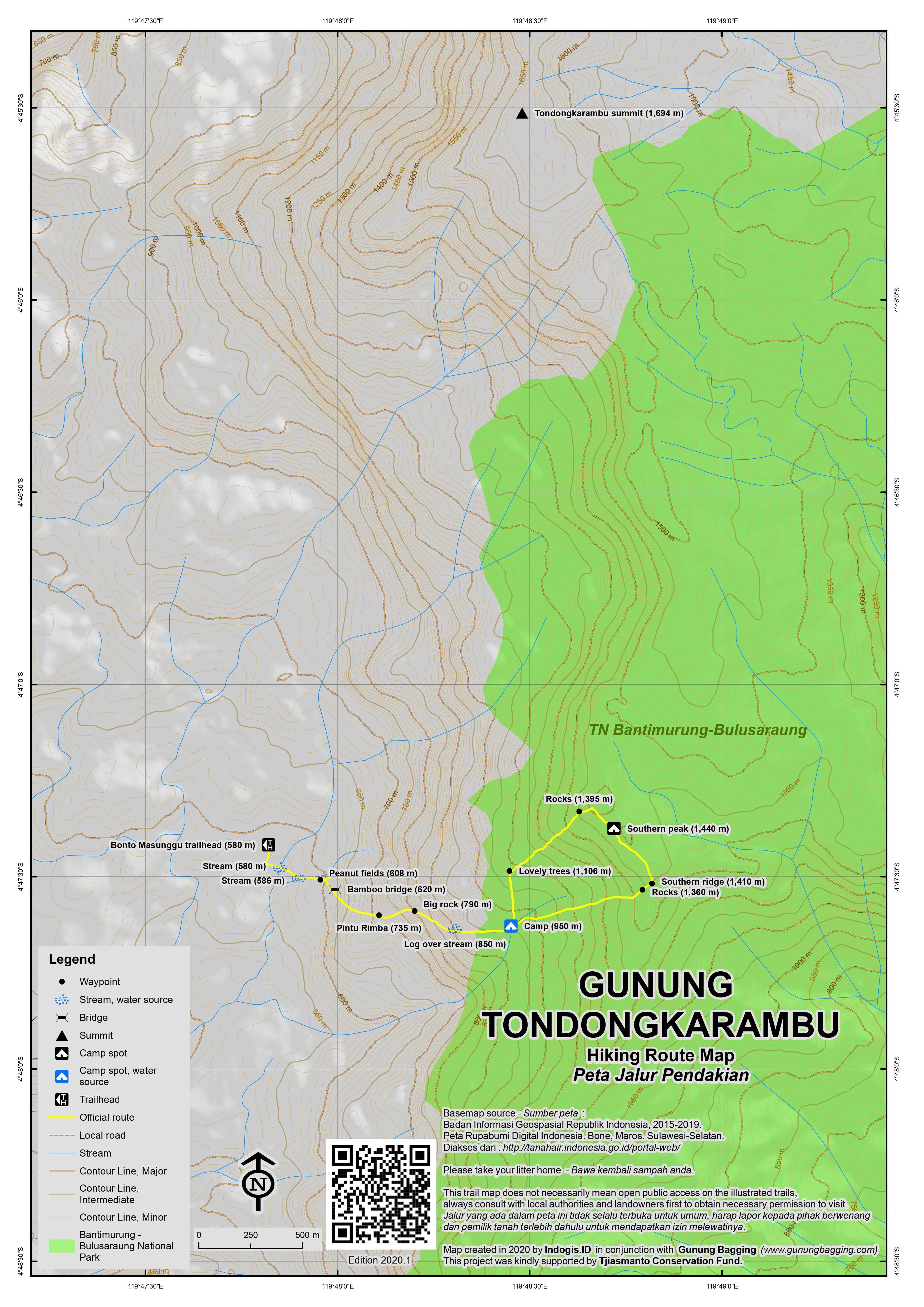 Peta Jalur Gunung Bulu Tondongkarambu