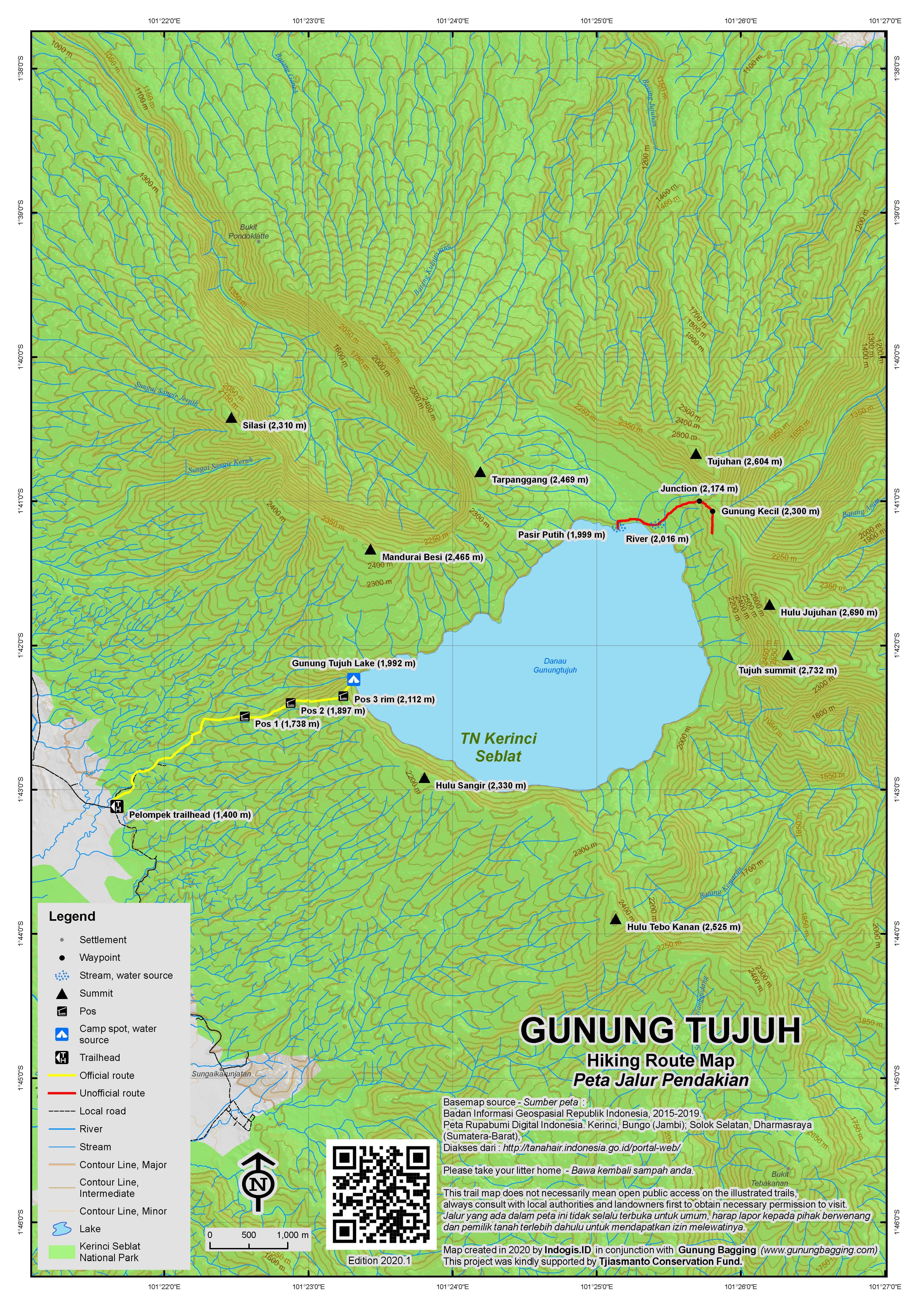 Peta Jalur Gunung Tujuh