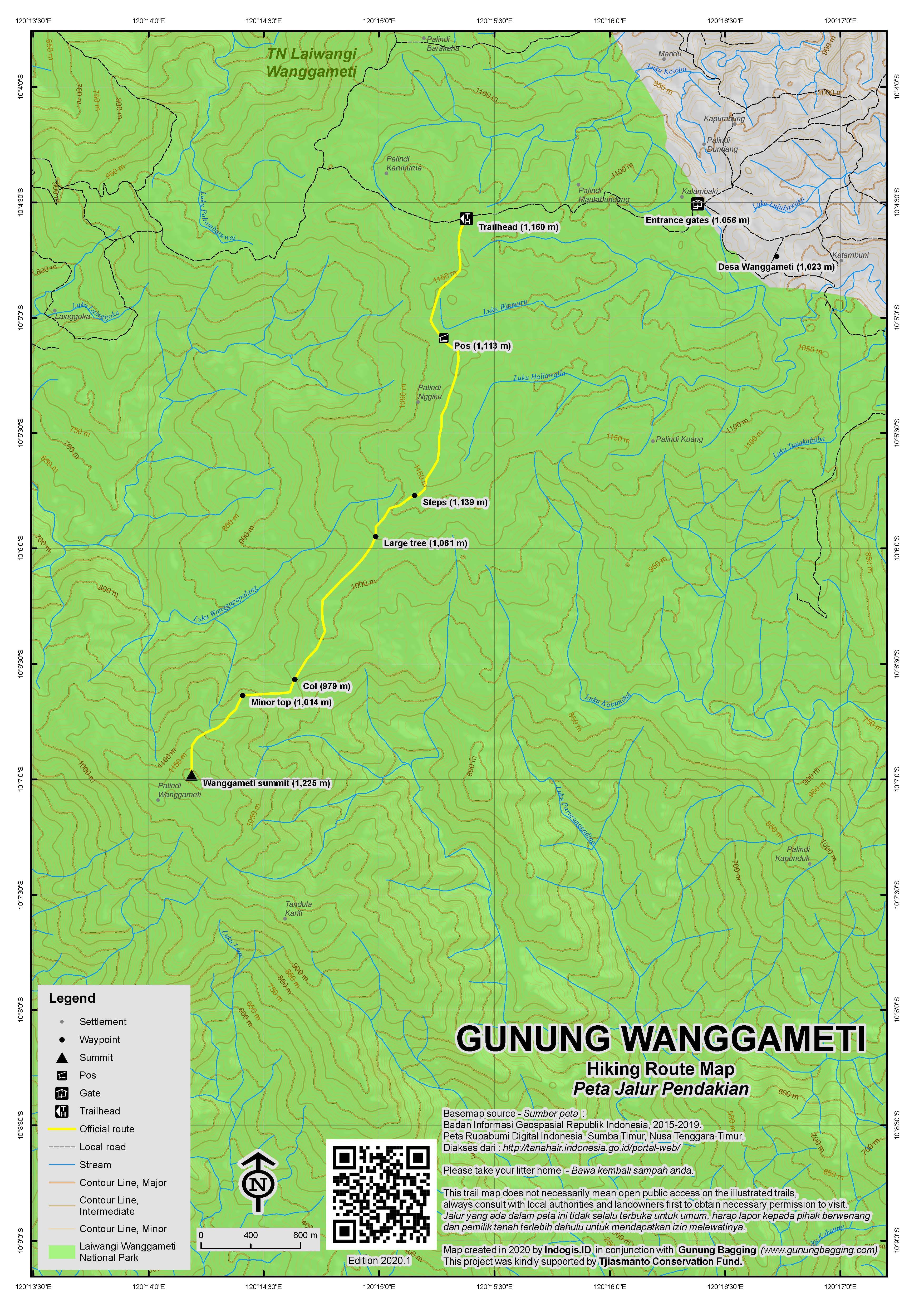 Peta Jalur Gunung Wanggameti