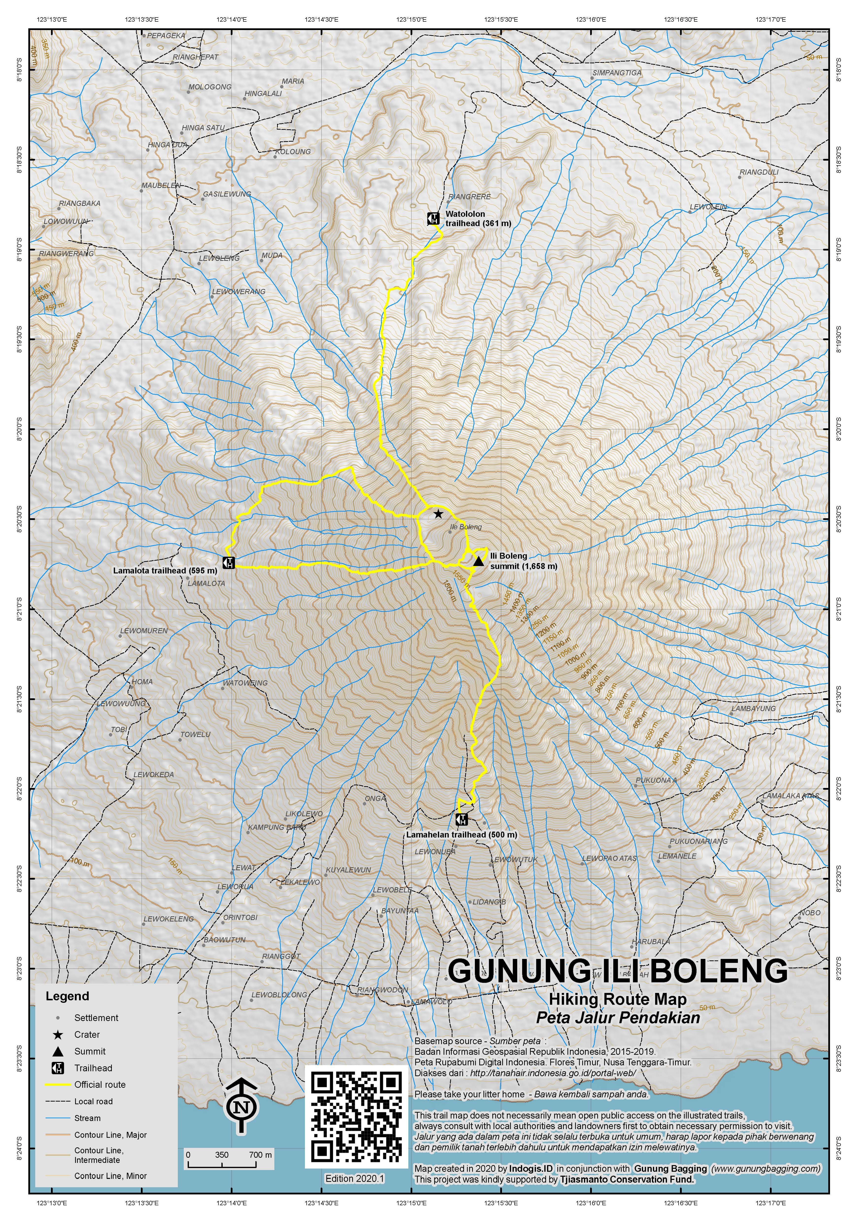 Peta Jalur Gunung Ili Boleng