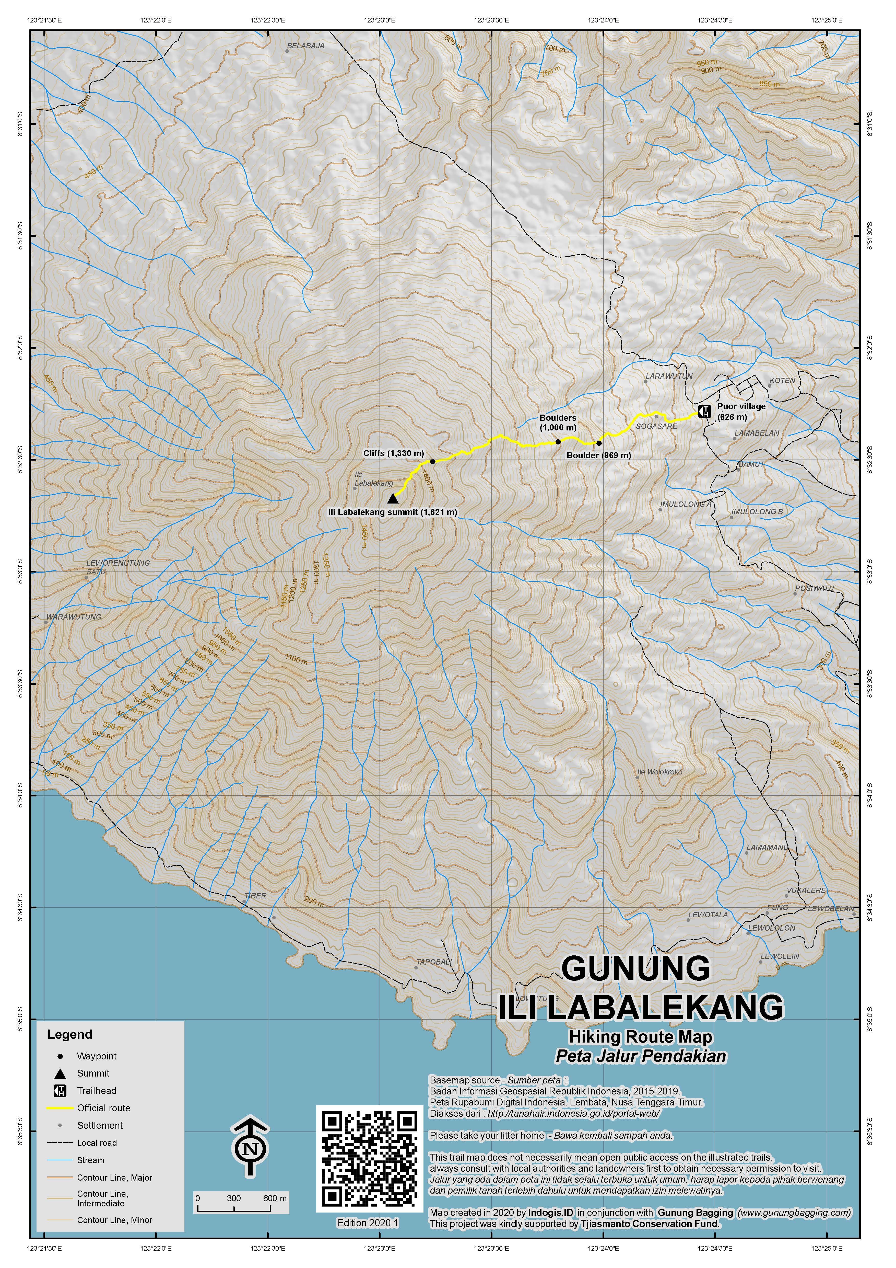Peta Jalur Gunung Ili Labalekang