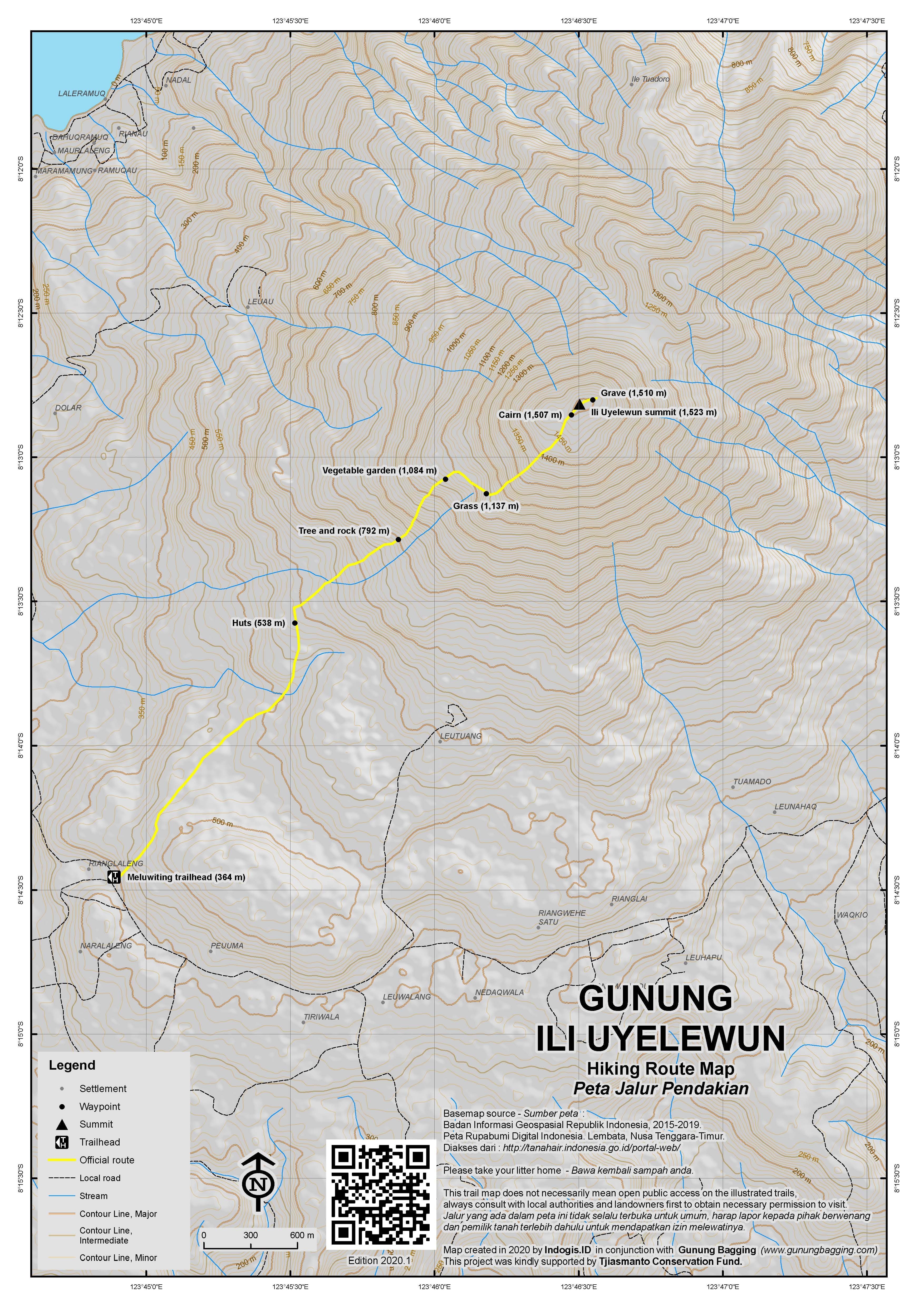 Peta Jalur Gunung Ili Uyelewun