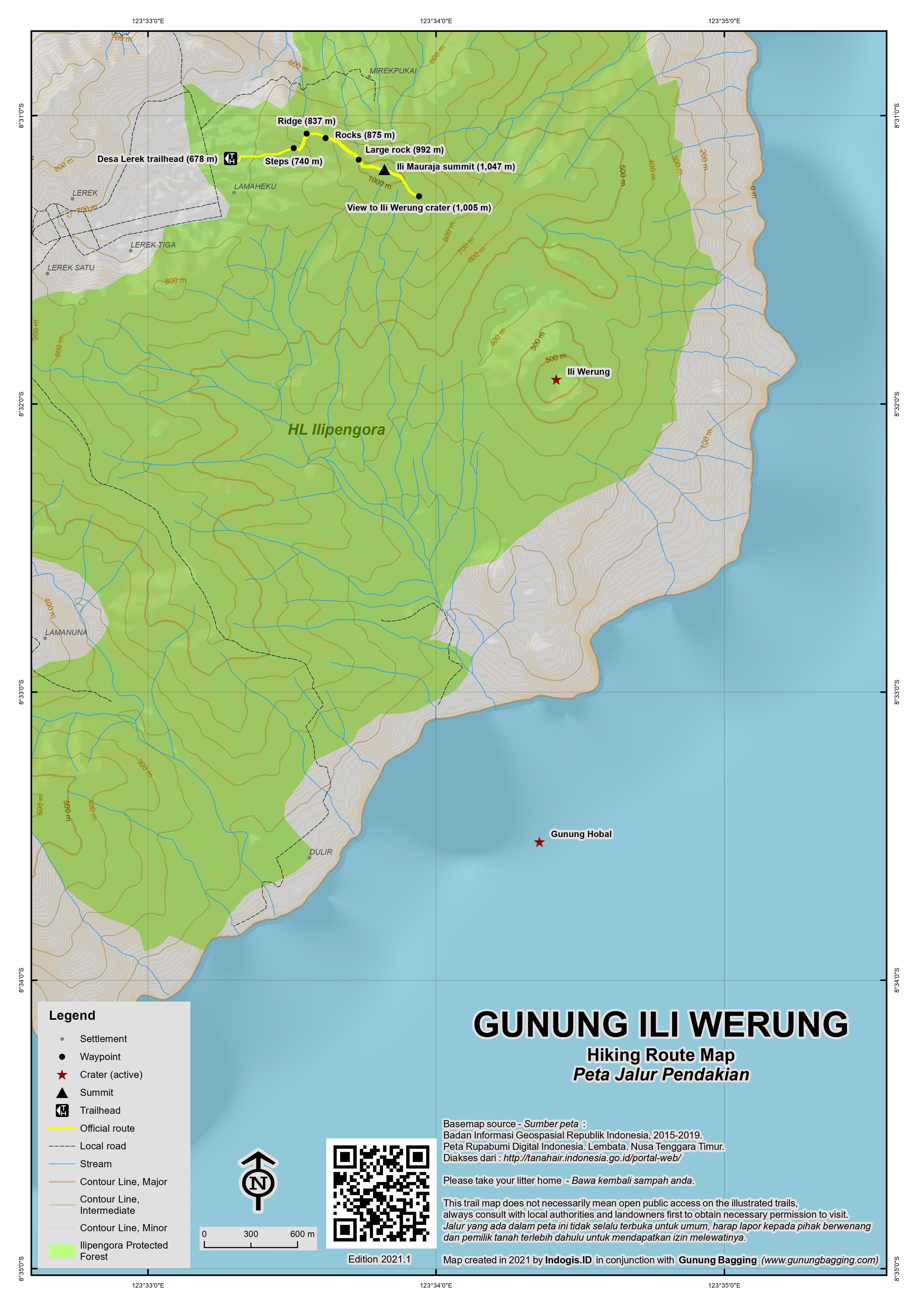 Peta Jalur Gunung Ili Werung