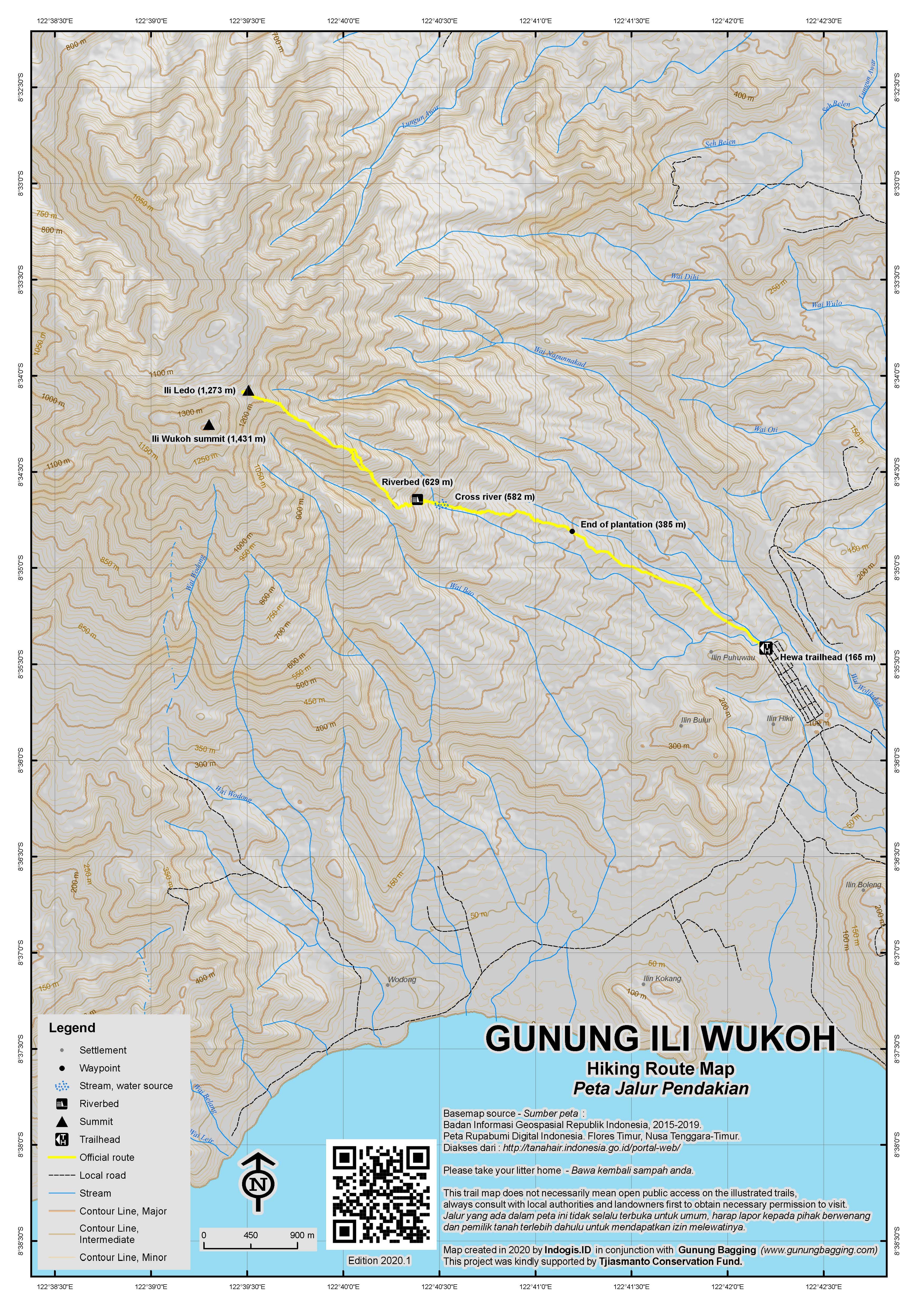 Peta Jalur Gunung Ili Wukoh