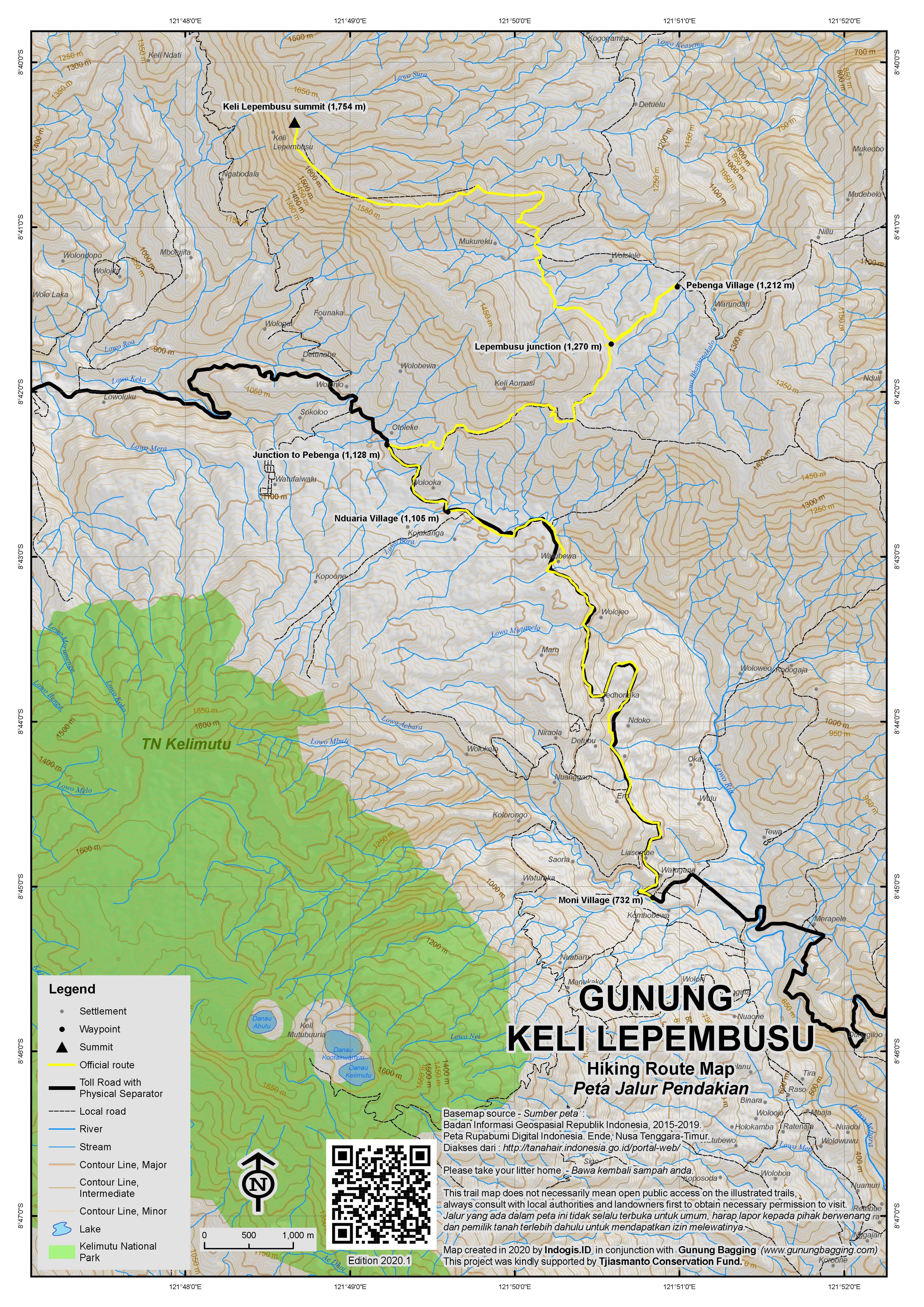 Peta Jalur Gunung Keli Lepembusu