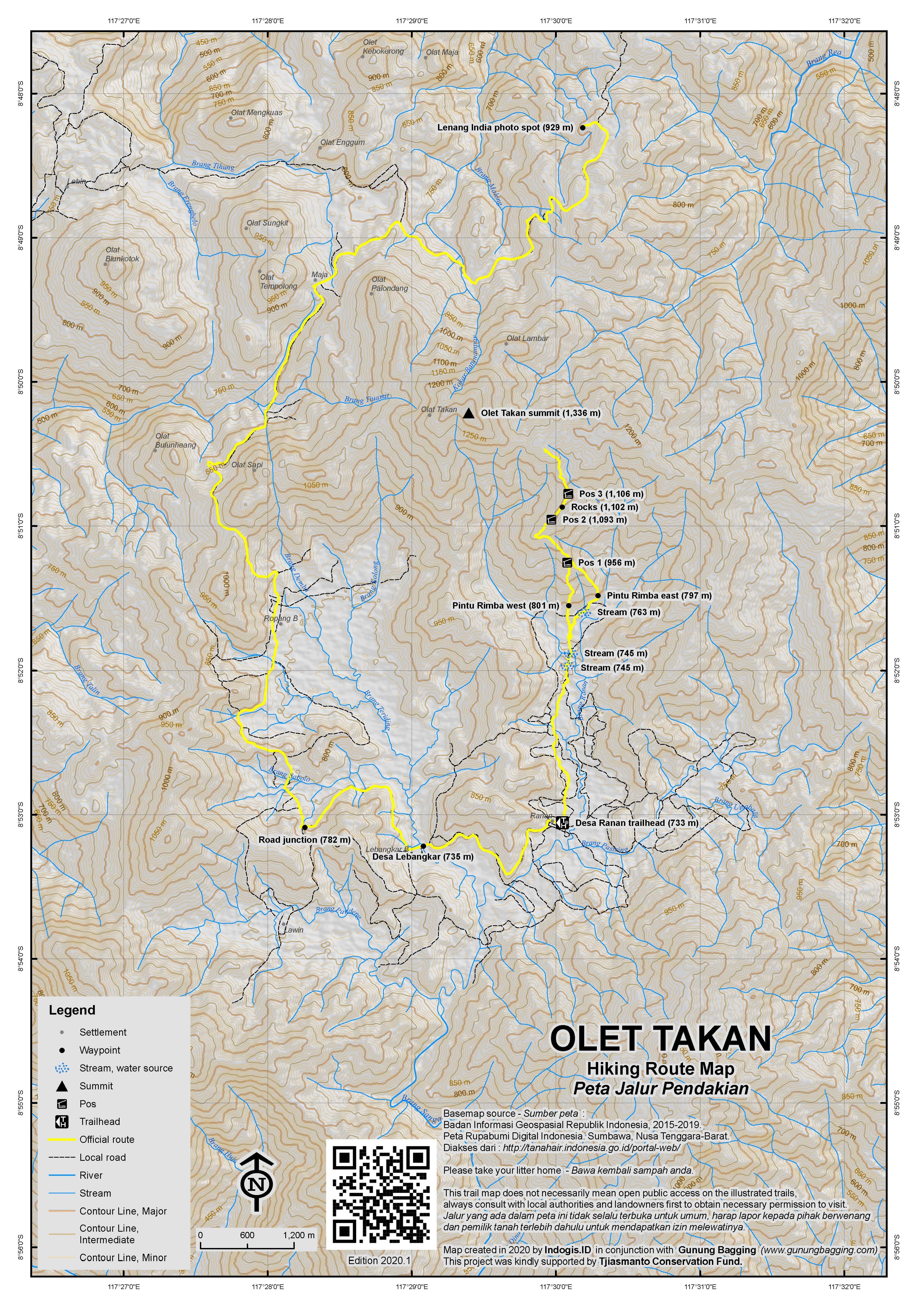 Peta Jalur Gunung Olet Takan