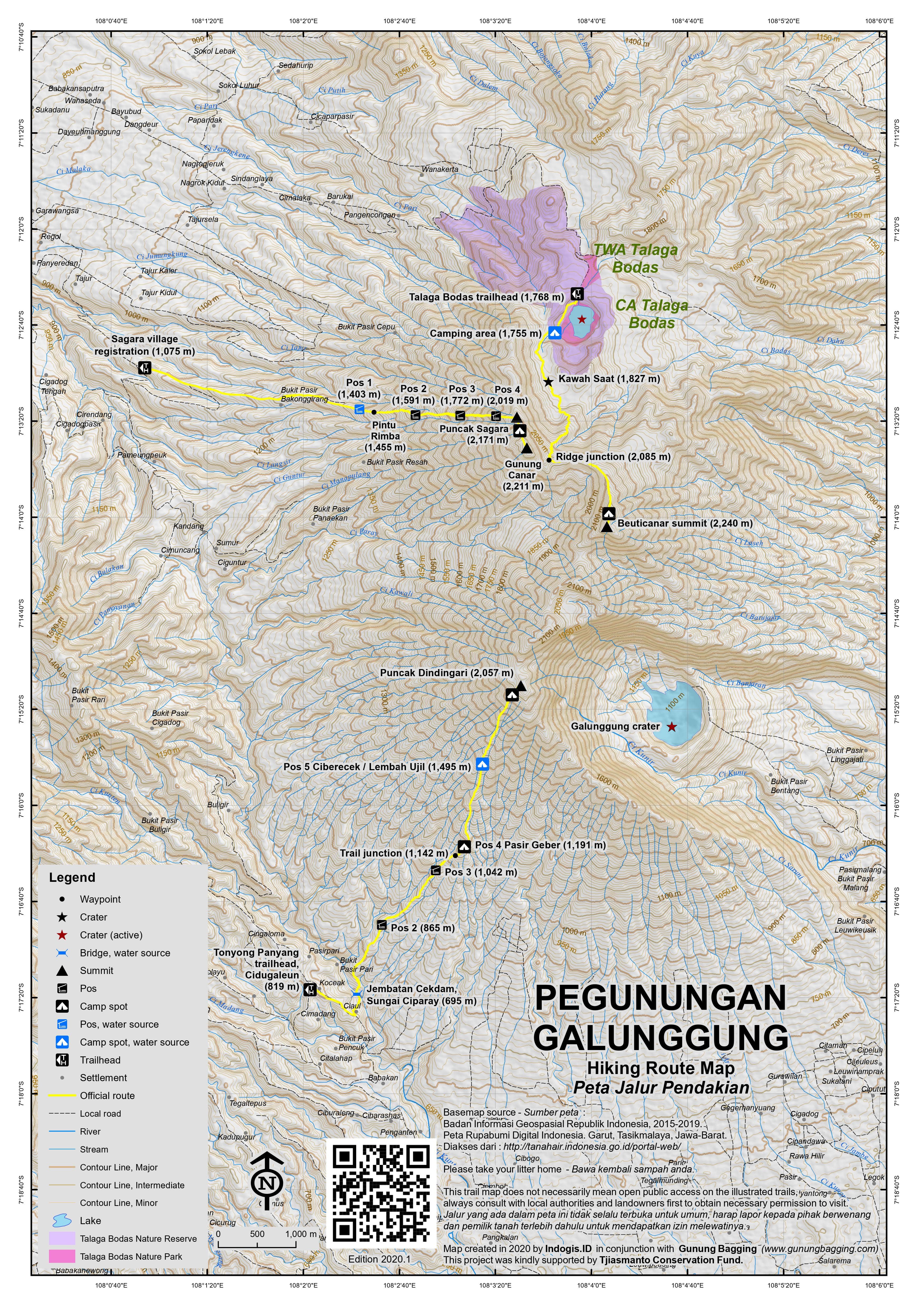 Peta Jalur Gunung Galunggung –  Gunung Beuticanar