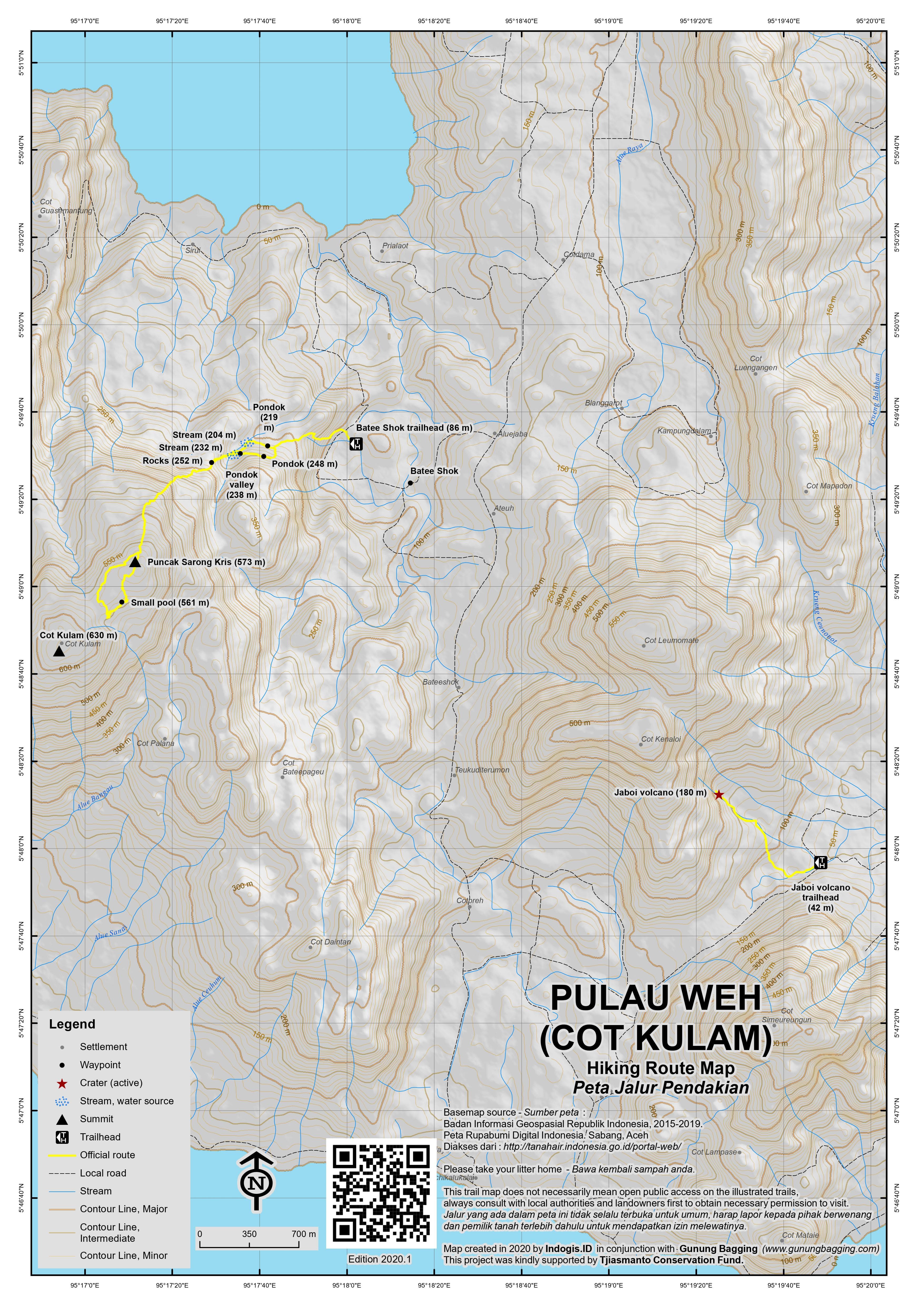 Peta Jalur Gunung Pulau Weh – Cot Kulam