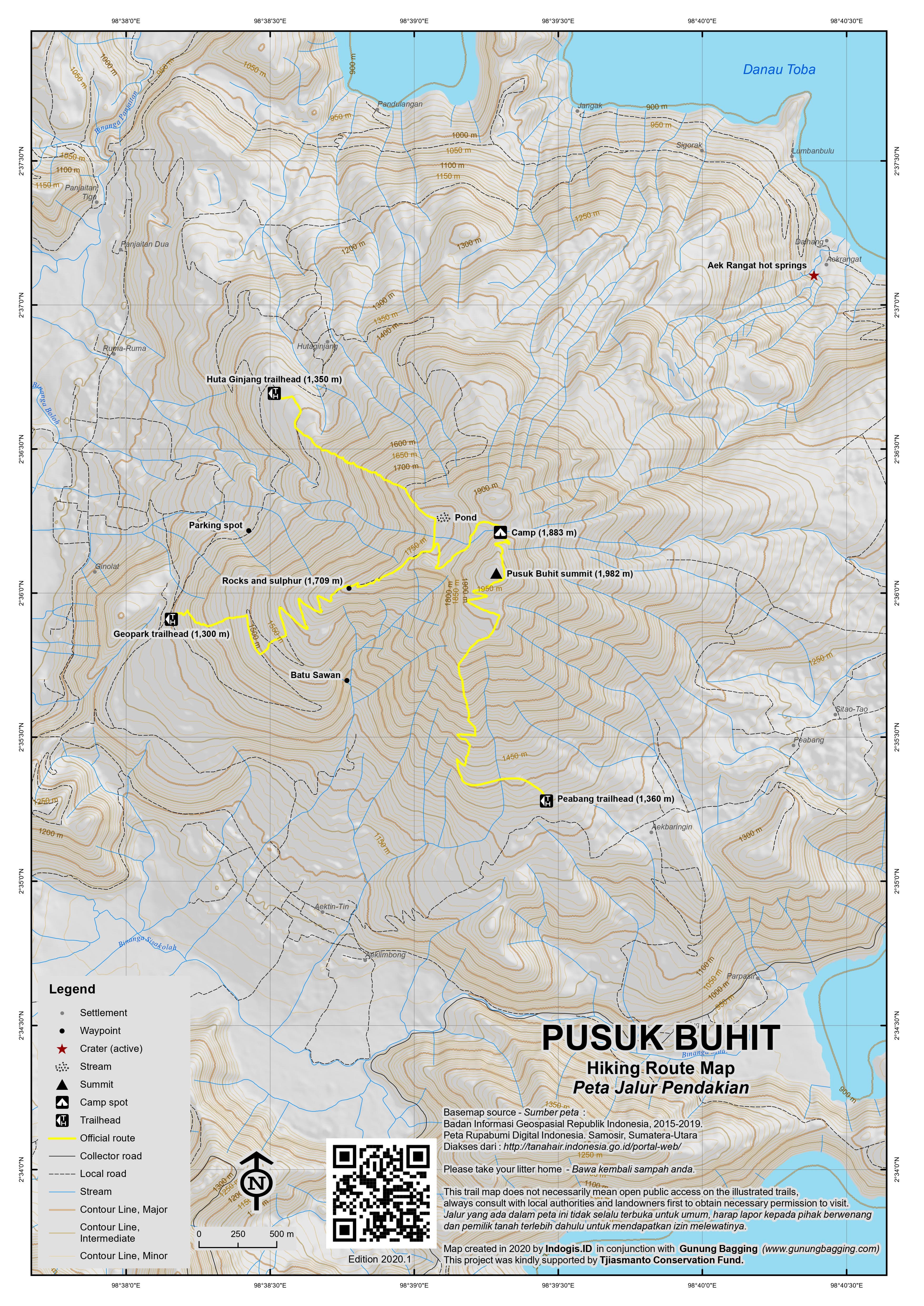 Peta Jalur Gunung Pusuk Buhit
