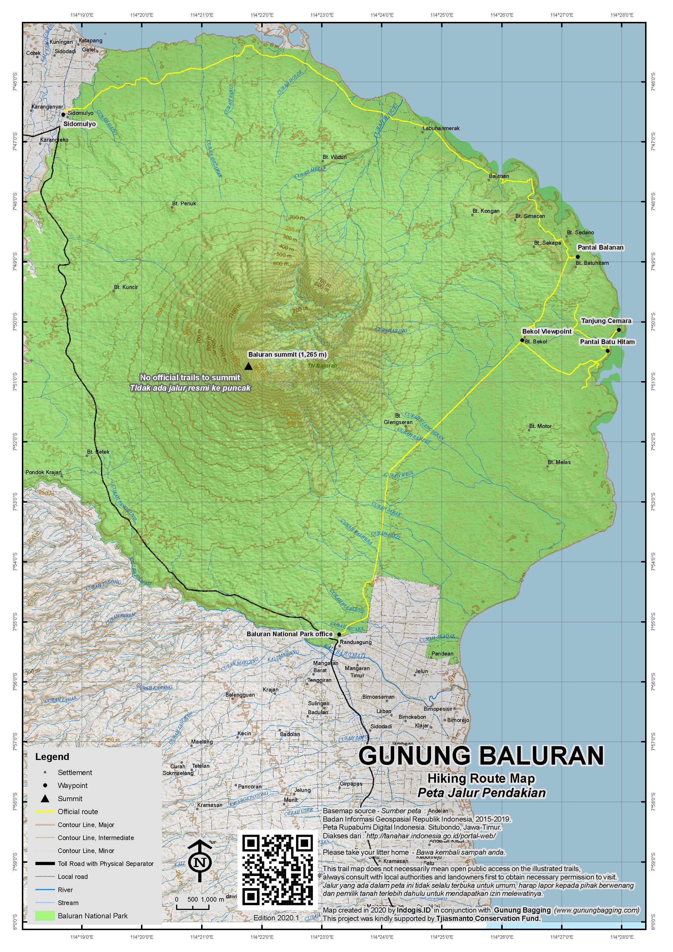 Peta Jalur Gunung Baluran