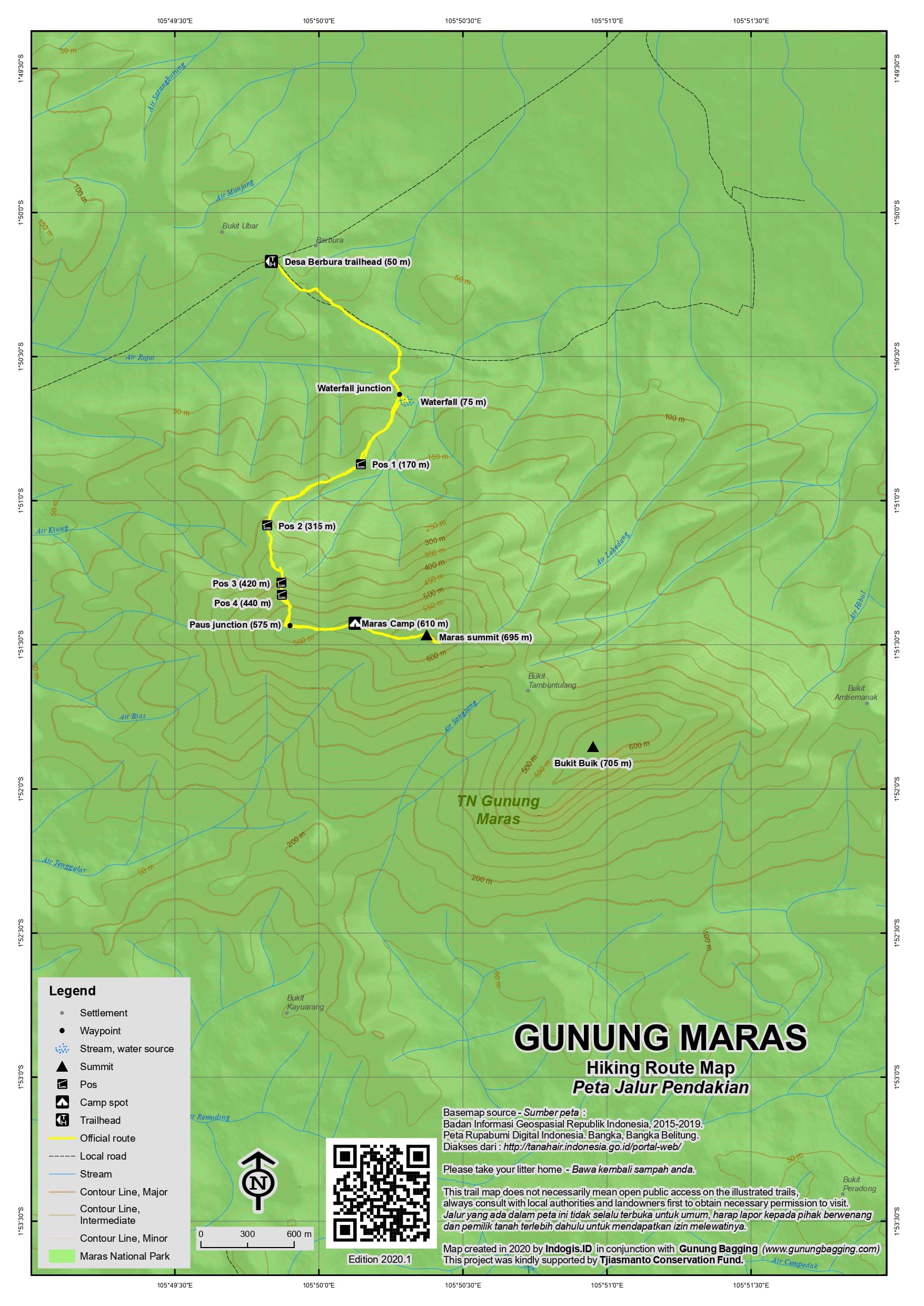Peta Jalur Gunung Maras – Bukit Buik