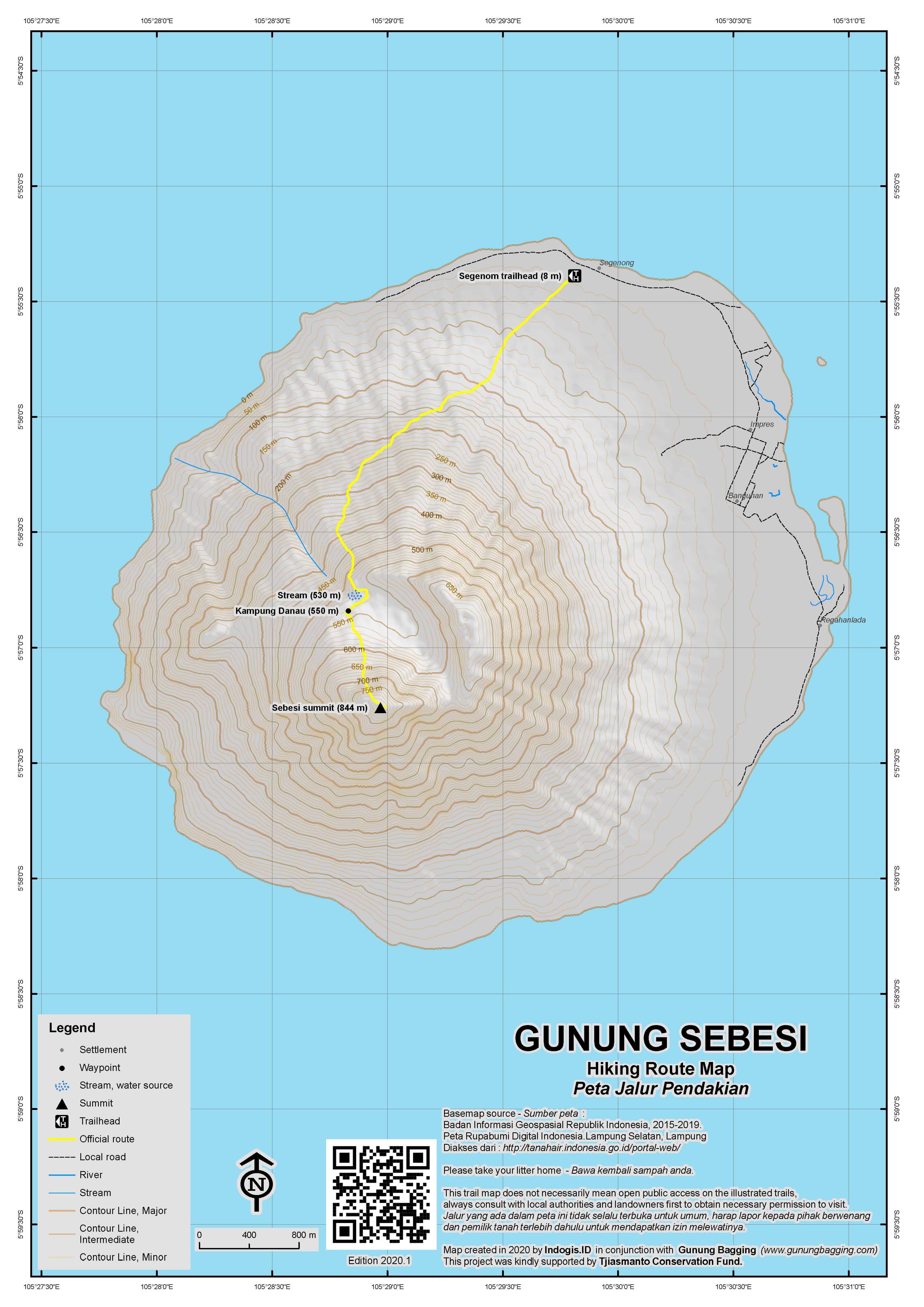 Peta Jalur Gunung Sebesi