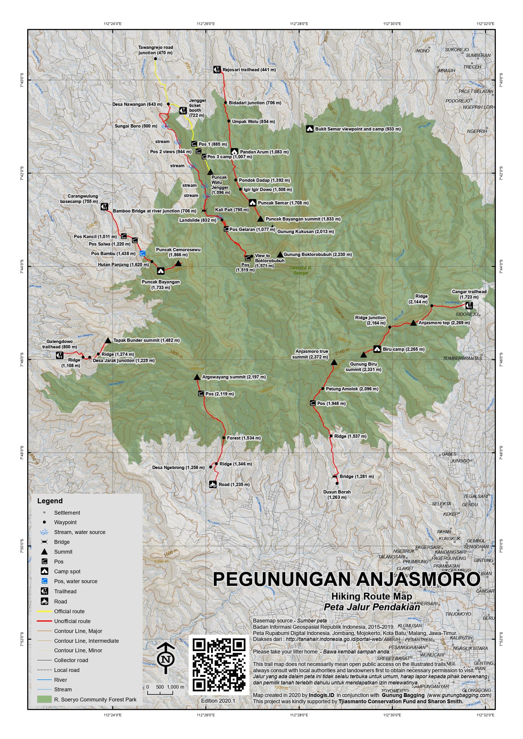 Peta Jalur Gunung Anjasmoro